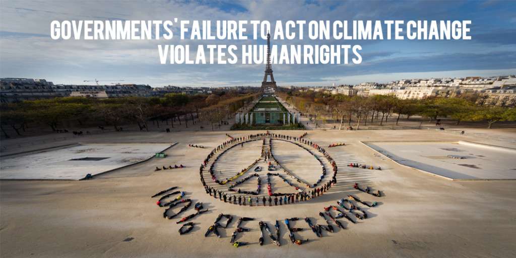 A large scale visual message made by hundreds of people promoting a 100% renewable energy and peace during the COP21 climate summit. The event was created in Paris by the international artist John Quigley.