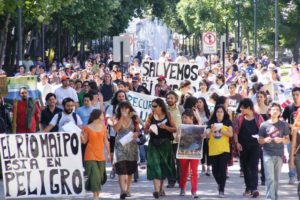 Chilean partners protesting Alto Maipo hydroelectric project