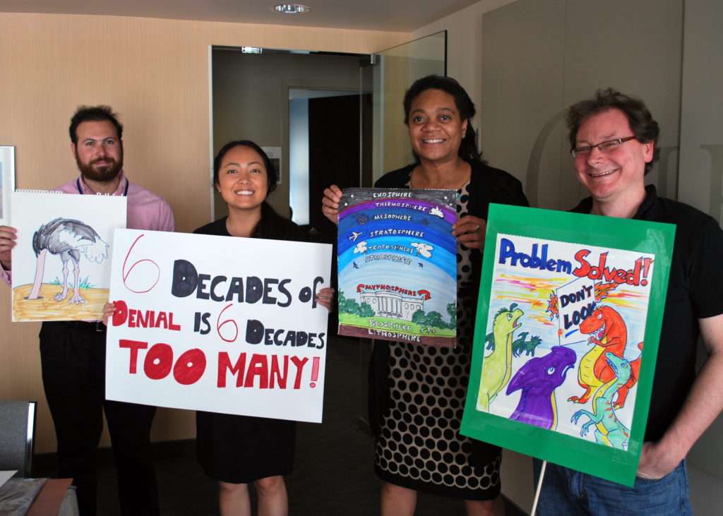 Getting our signs ready for the March for Science