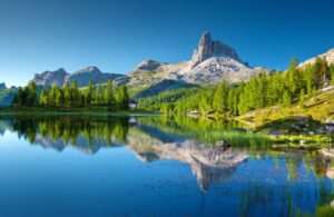 Lake with mountain