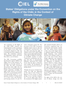 Read the report - States' Obligations under the Convention on the Rights of the Child, in the Context of Climate Change