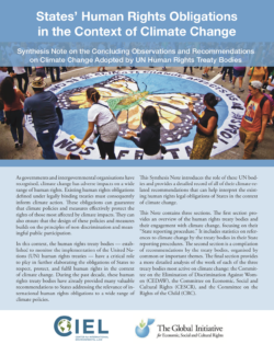 States' Human Rights Obligations in the Context of Climate Change - report cover