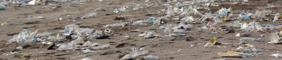 Plastic pollution on beach