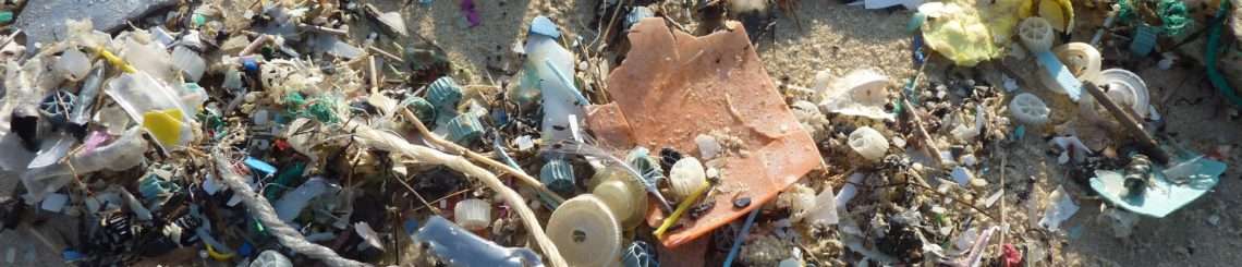 Plastic pollution on beach