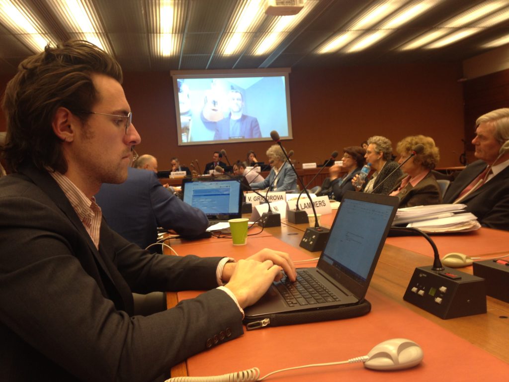 Reed McCalib at roundtable on civil society participation in environmental treaty compliance mechanisms