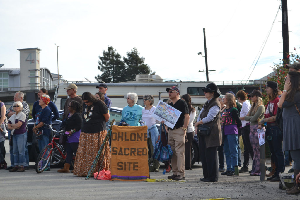 Interfaith vigil to protect Ohlone sacred site, the West Berkeley Shellmound