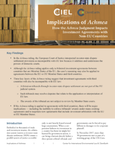 Implications of Achmea report cover
