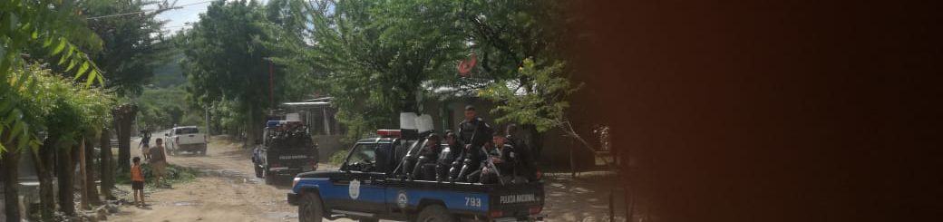 Riot police in Santa Cruz de la India, Nicaragua, near Condor Gold's La India mining project. Nov 21, 2018.