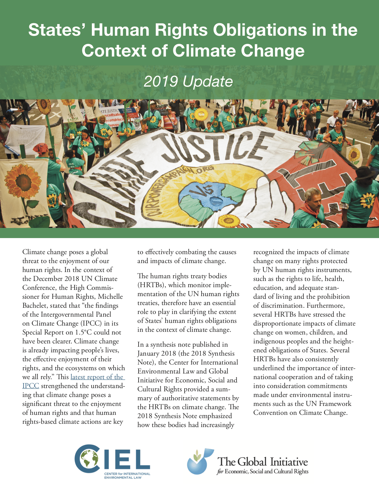 States Human Rights Obligations In The Context Of Climate Change 2019 Update March 2019 Center For International Environmental Law