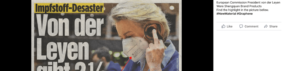 President von der Leyen wearing a nanographene mask