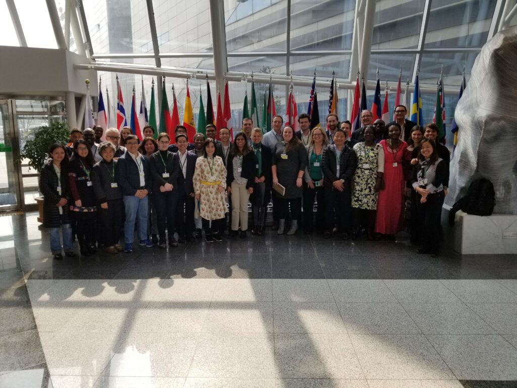 Green Climate Fund civil society and Indigenous Peoples observers pose for a photo at the Green Climate Fund.