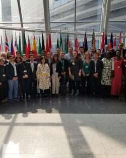 Green Climate Fund civil society and Indigenous Peoples observers pose for a photo at the Green Climate Fund.