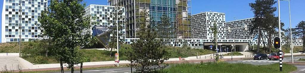 Building Building of the International Criminal Court (ICC) situated alongside the road.